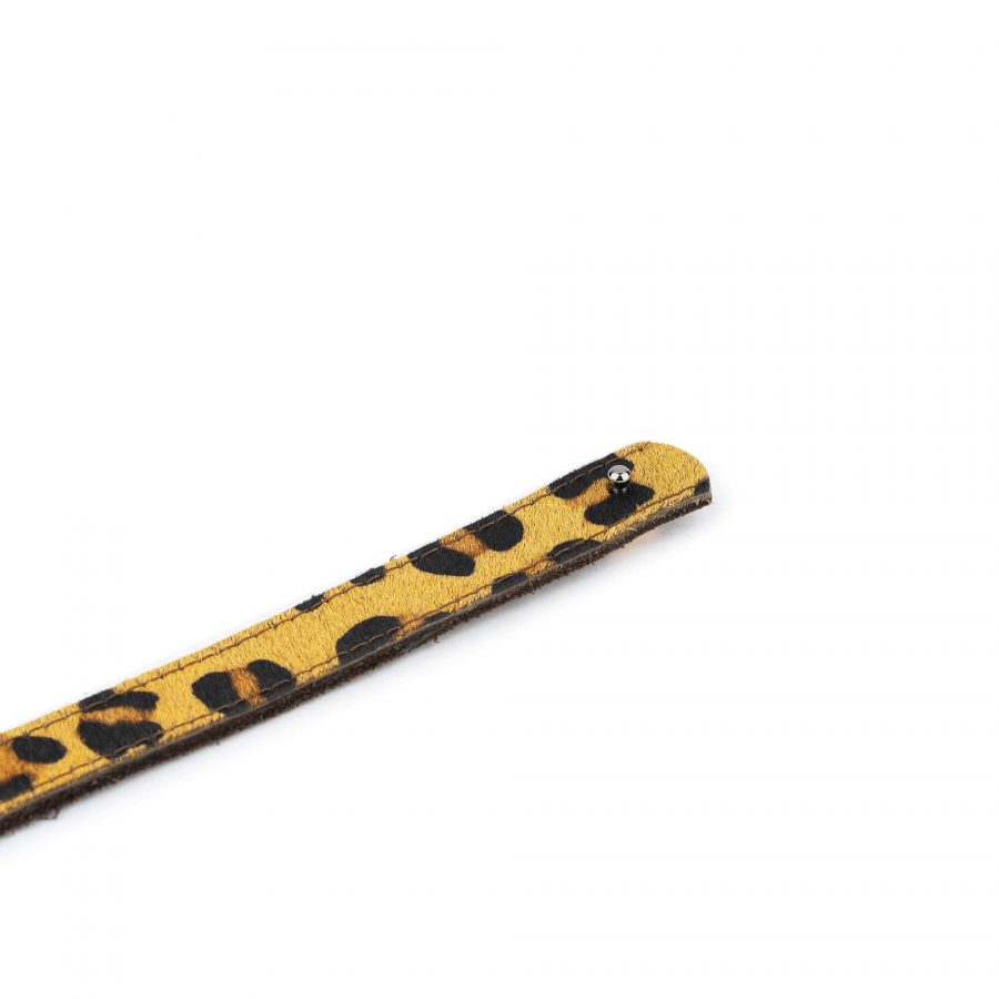 leopard calf hair belt womens reversible 4