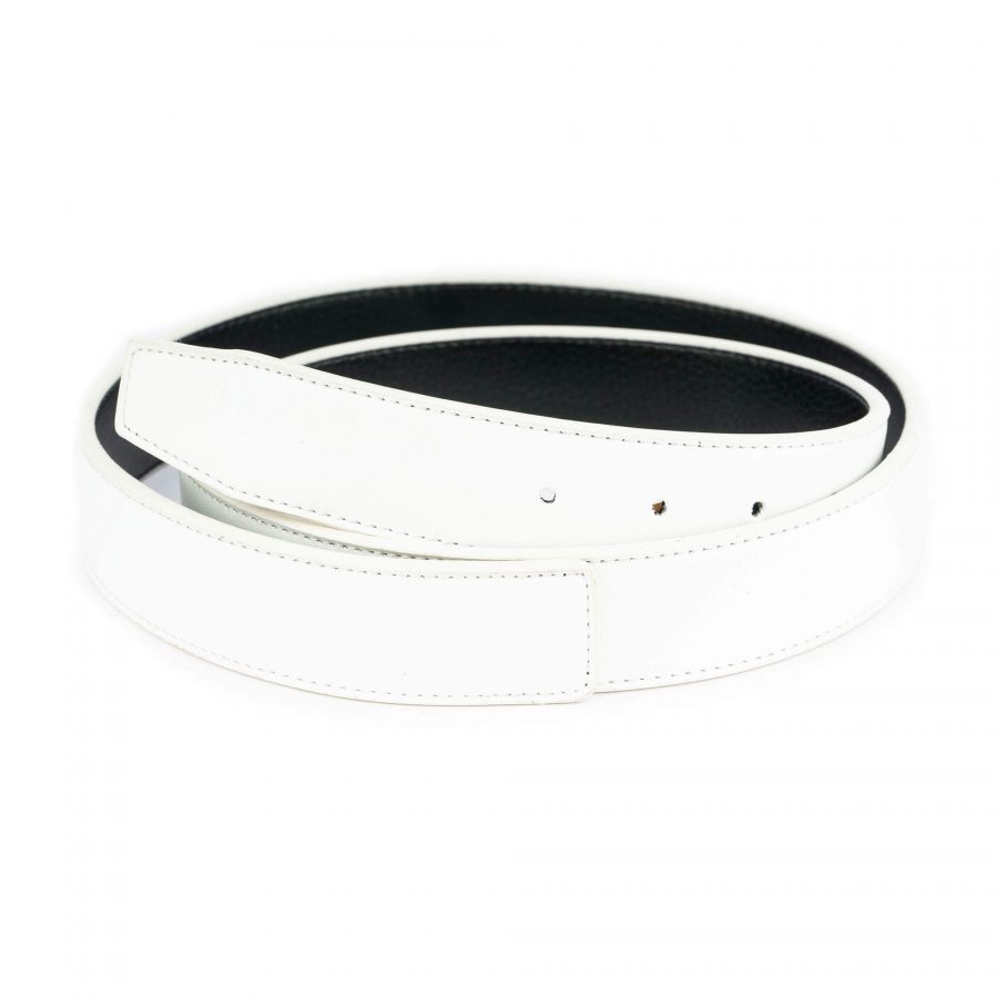 white vegan belt strap reversible to black 1