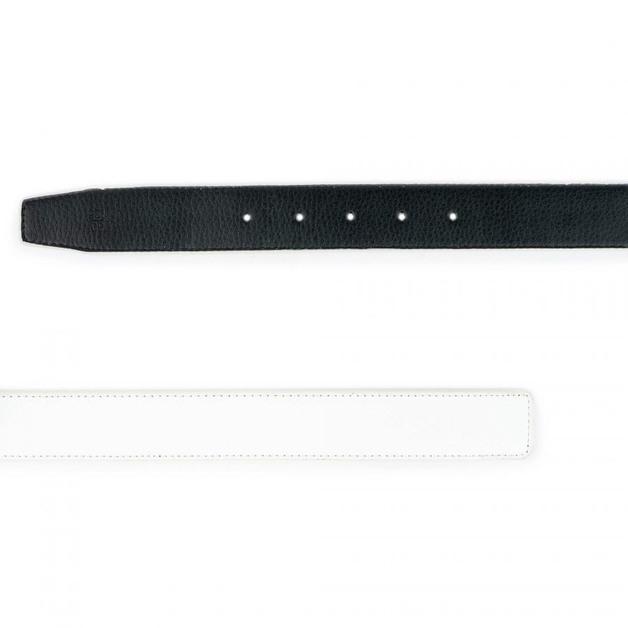 white vegan belt strap reversible to black 3