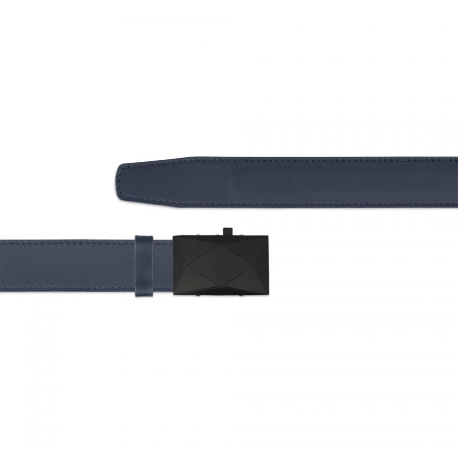 blue mens ratchet belt with black luxury buckle copy