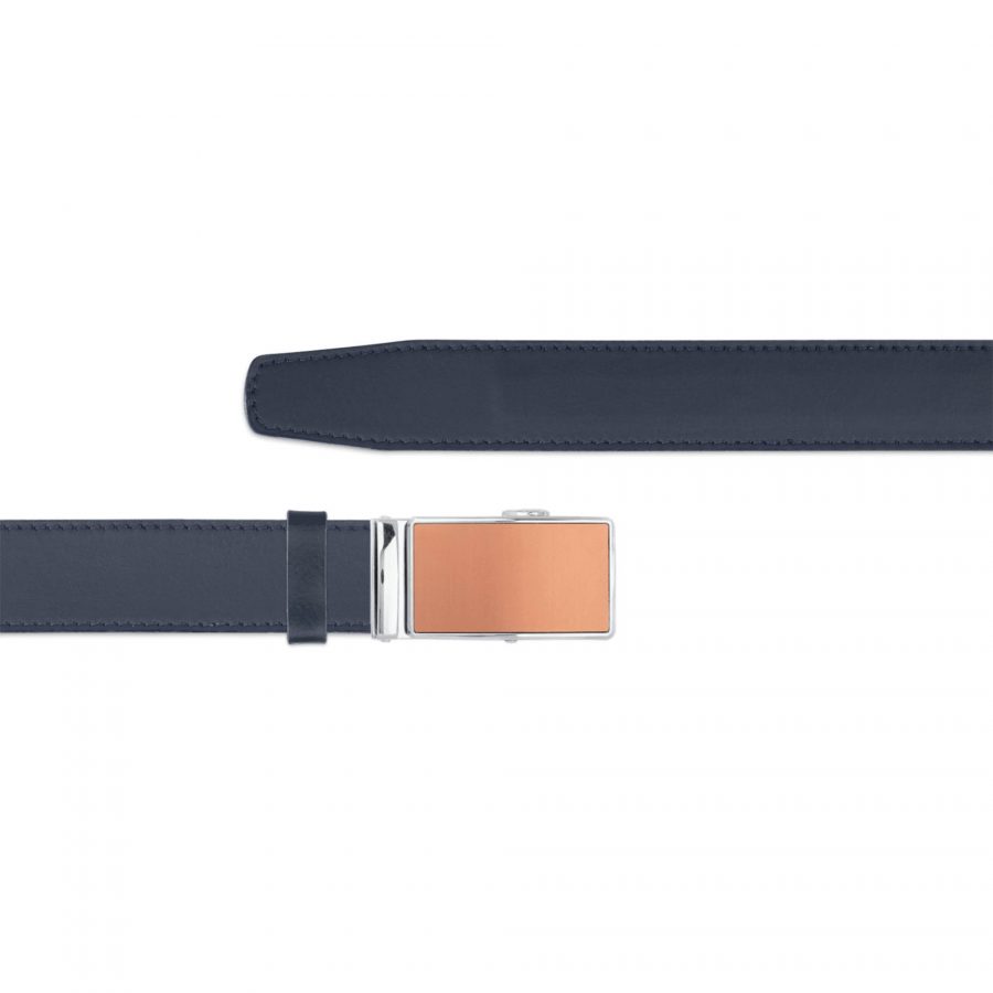 blue ratchet belt with brown copper buckle copy