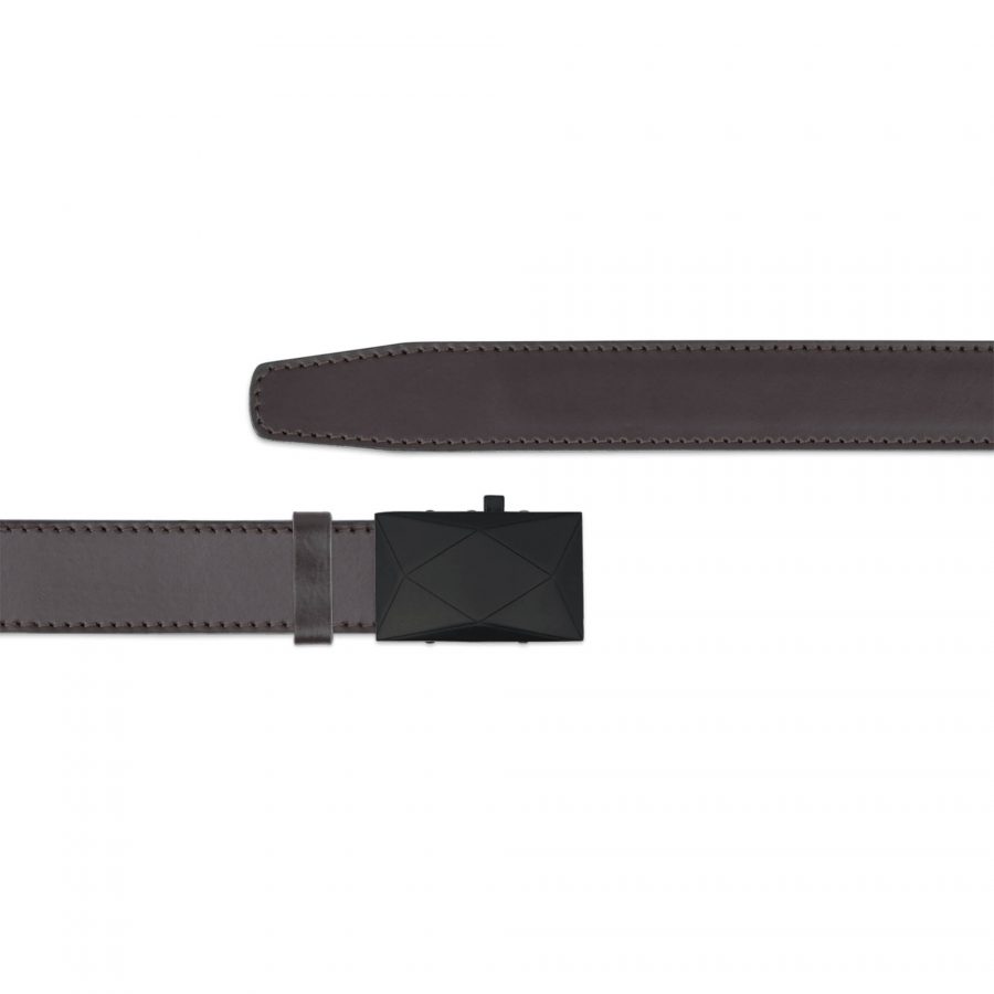 brown ratchet belt with black designer buckle copy