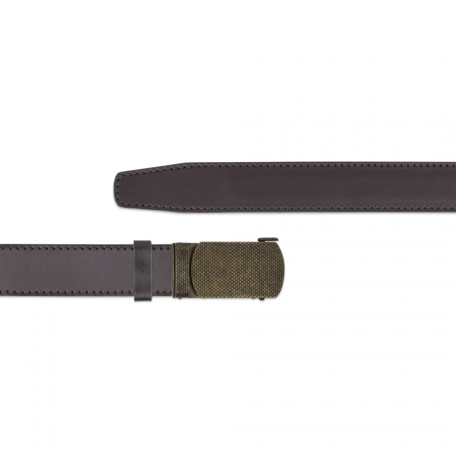 brown ratchet mens belt with bronze buckle copy
