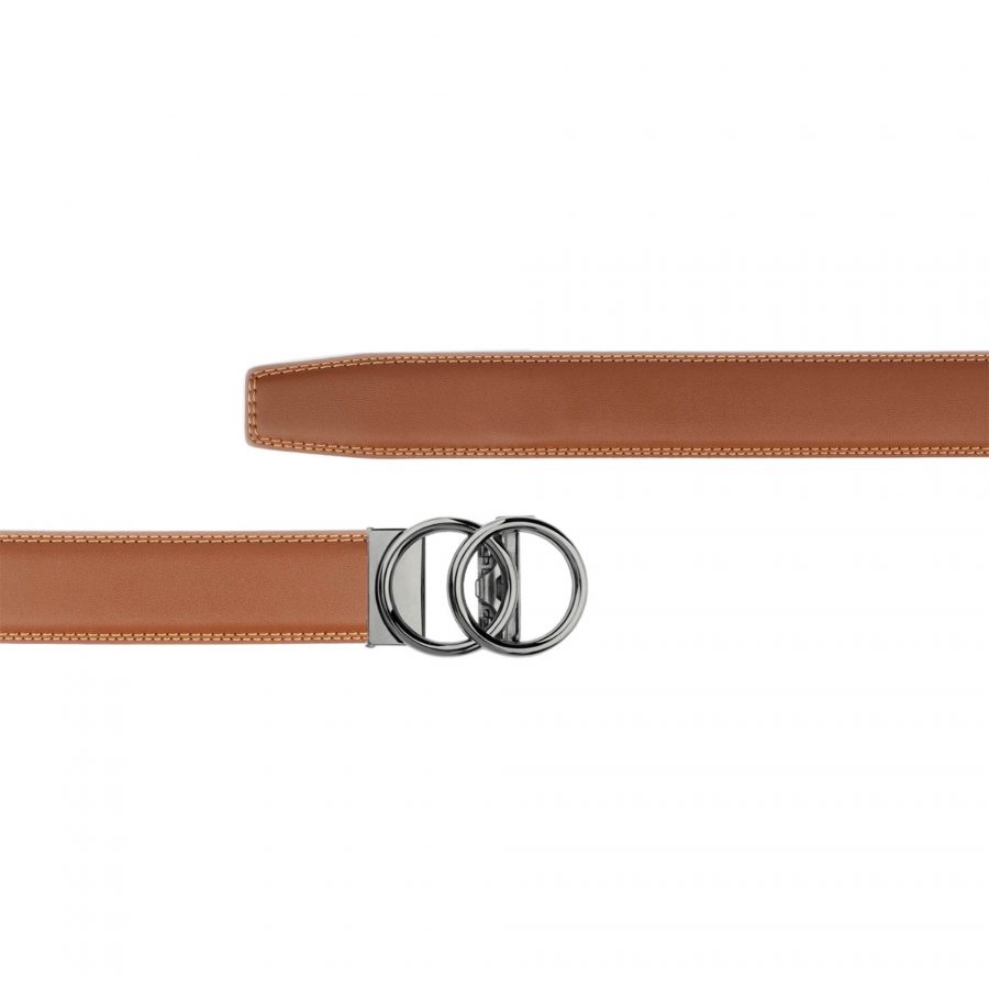 brown vegan belt with two ring gray buckle copy