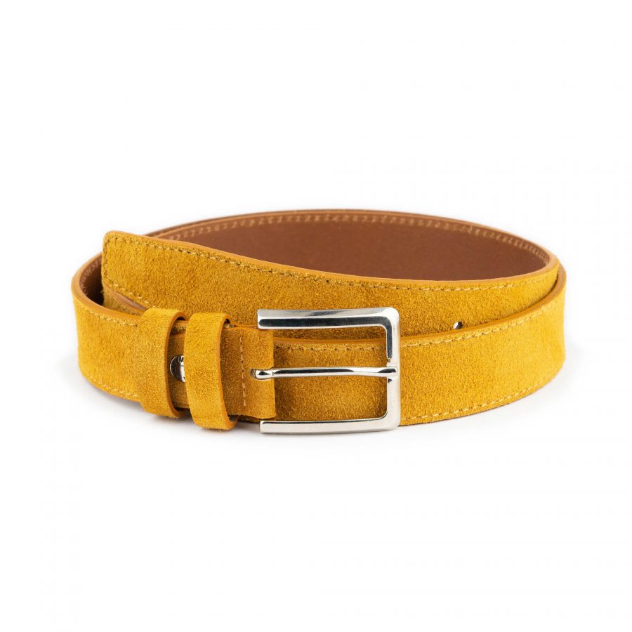 camel color belt with buckle suede leather 3 5 cm 1