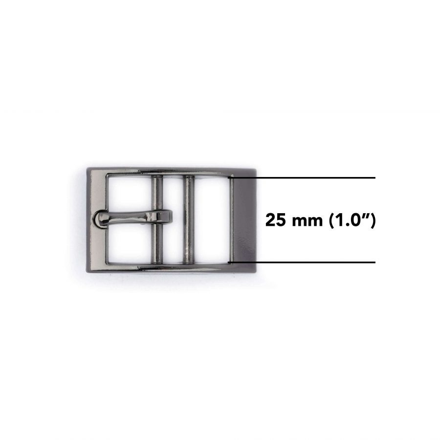 gray center bar buckle for belts 25 mm