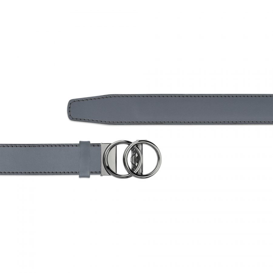 gray mens ratchet belt with gray two circle buckle copy