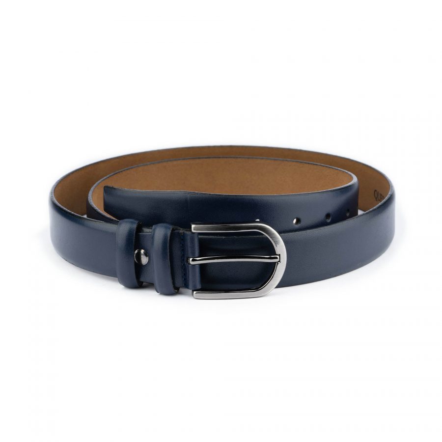 mens dark blue belt genuine leather 3 5 cm 1