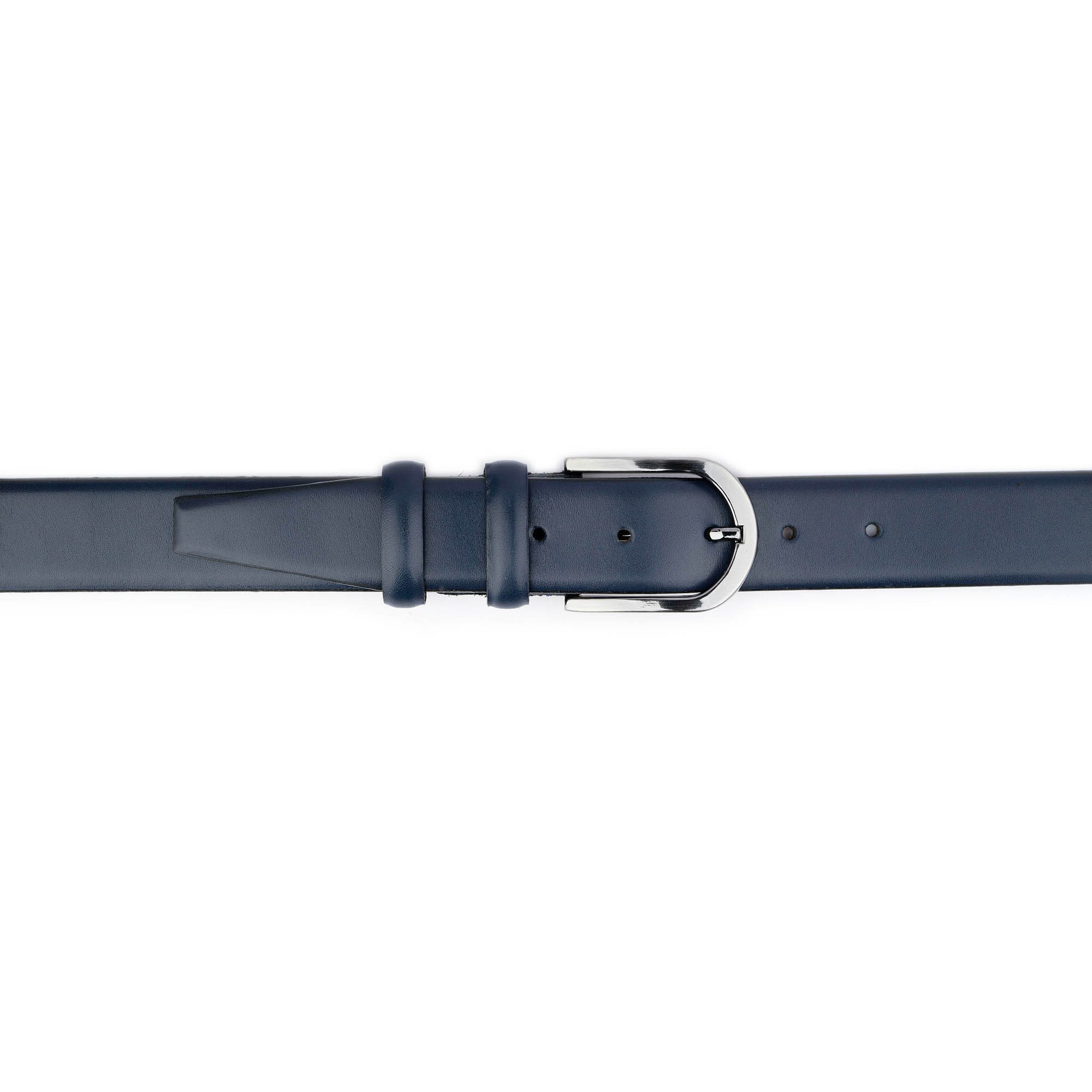 Buy Mens Dark Blue Belt Genuine Leather 3.5 Cm | Capo Pelle