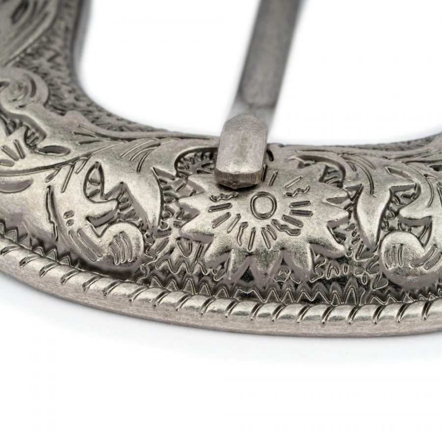 silver western belt buckle mens 3 piece set 40 mm 9
