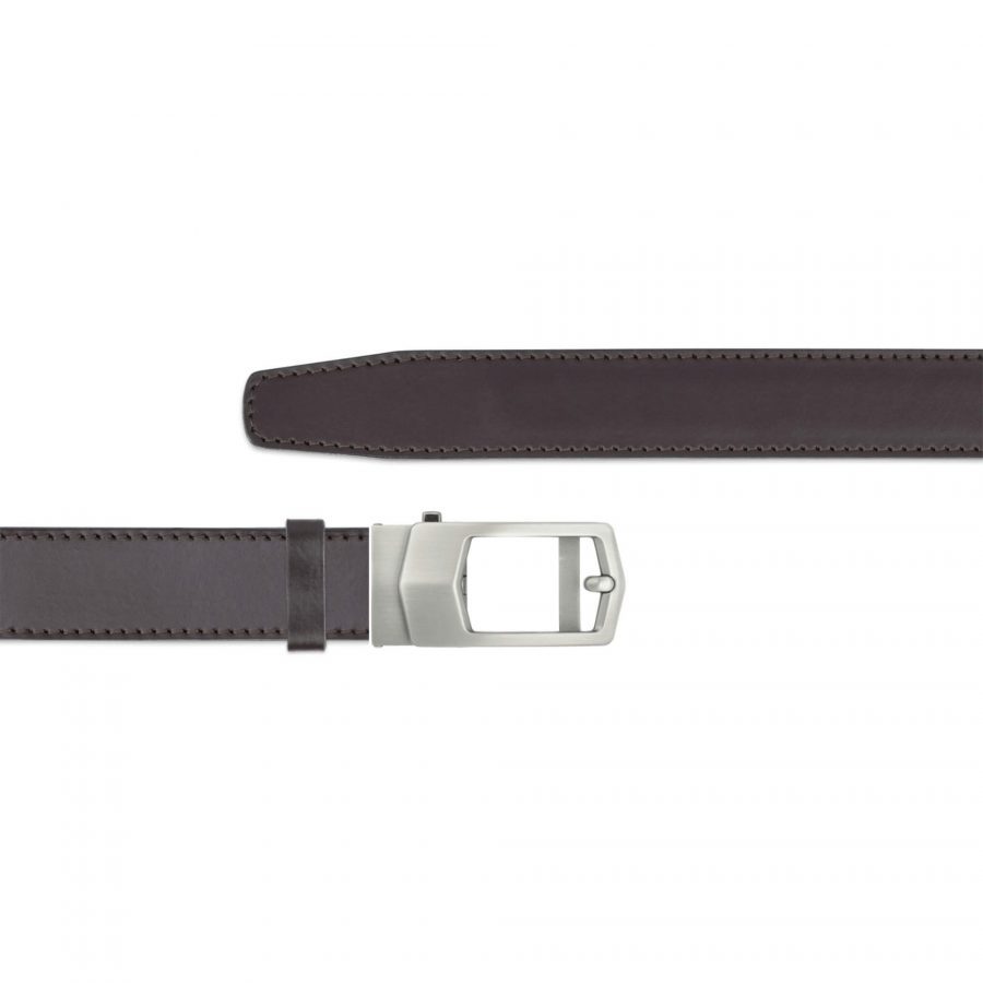 brown leather luxury buckle mens slide belt 1