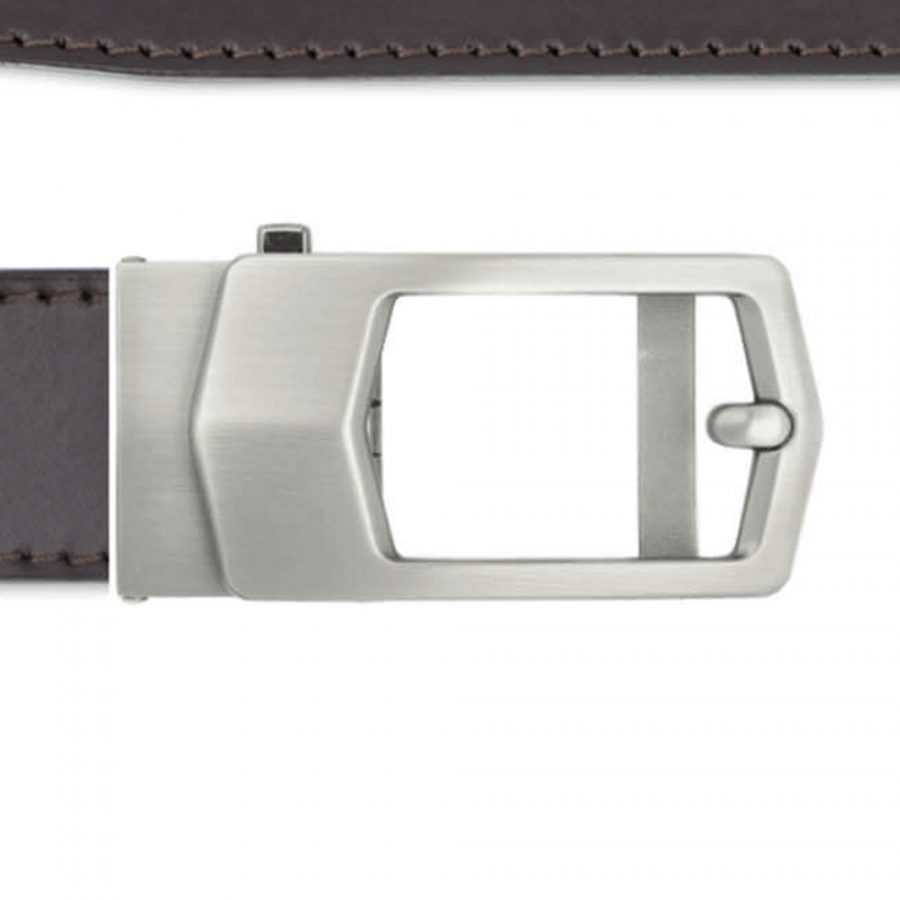 brown leather luxury buckle mens slide belt copy