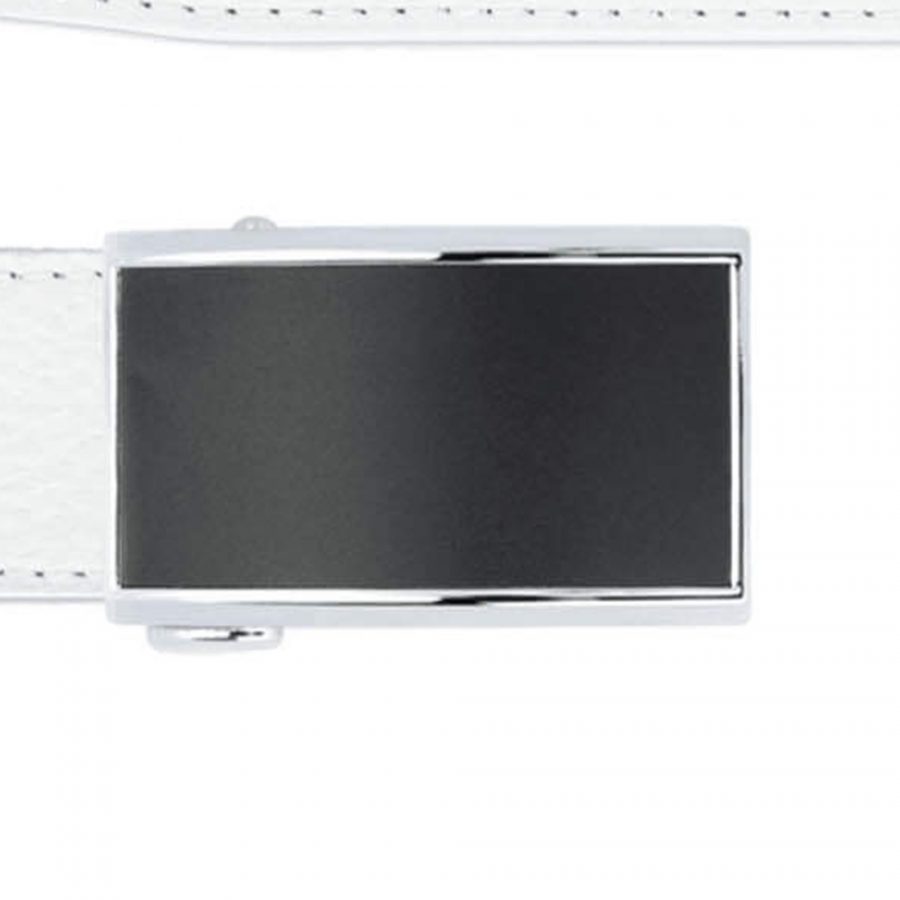 clickit mens white leather belt with black buckle copy