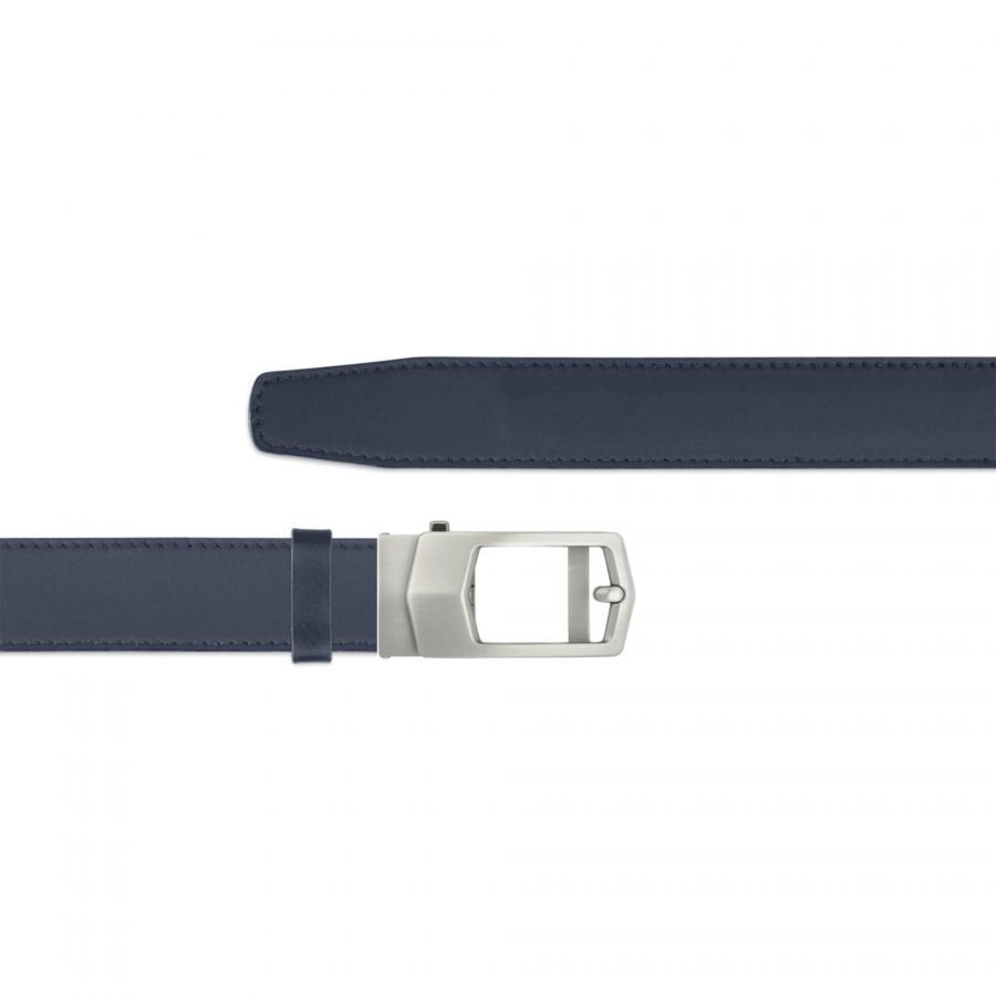 dark blue comfort click belt with gray buckle 1