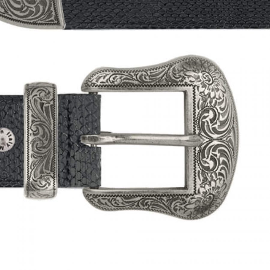 exclusive mens snake print western belt with silver buckle copy