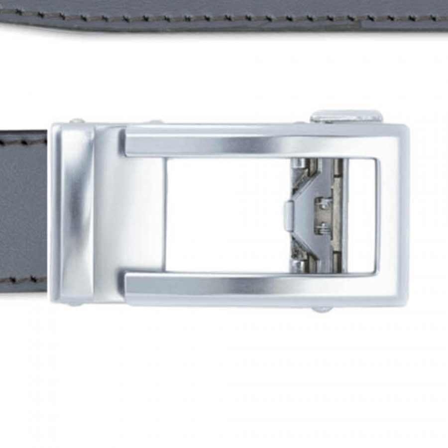 grey mens automatic belt with silver buckle copy