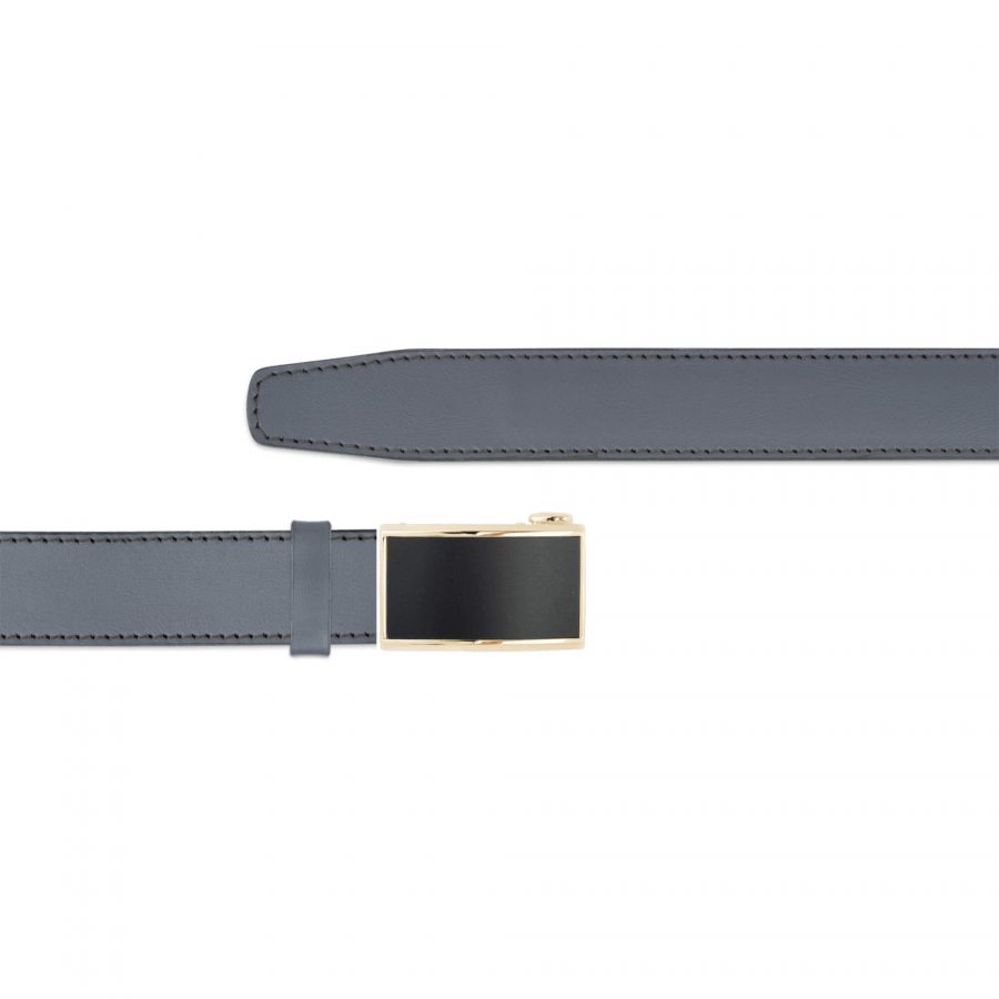 grey mens click belt with gold buckle 1