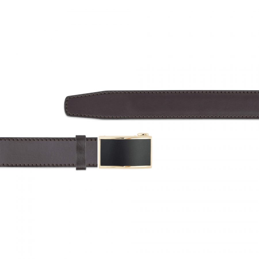 mens ratchet brown belt with gold buckle 1