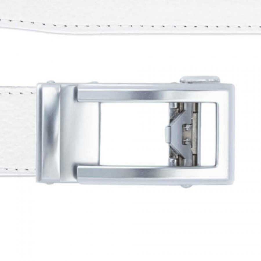 ratchet white belt mens with silver buckle copy