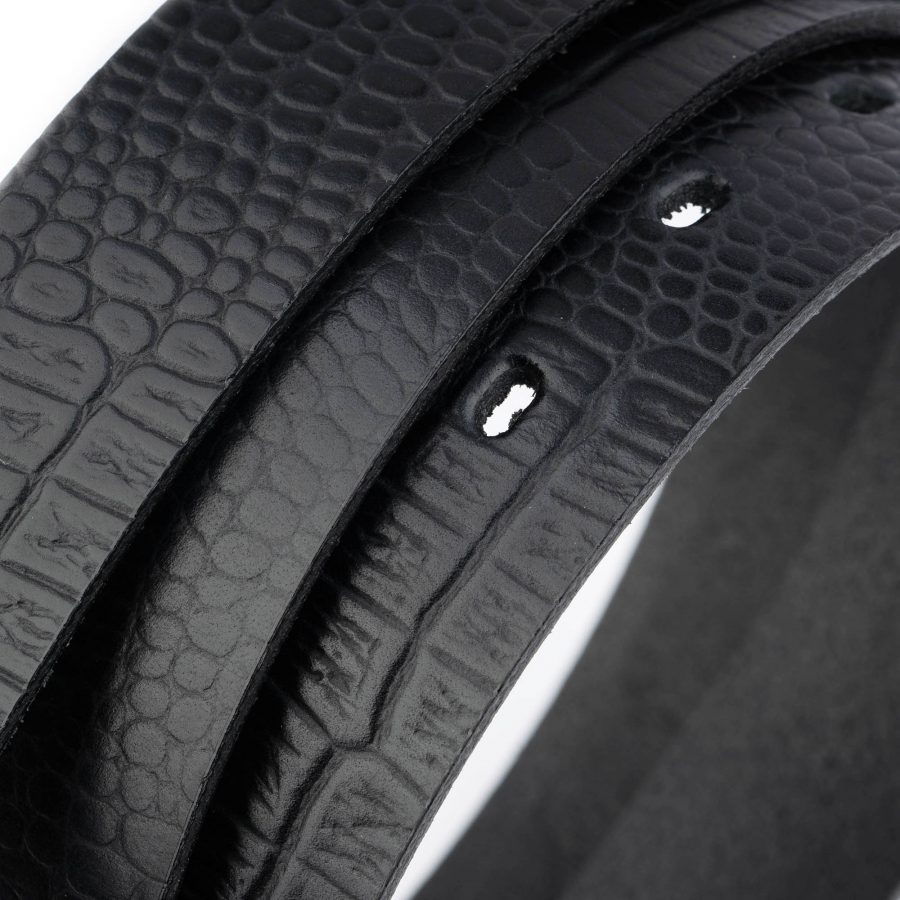 Black Croc Belt Womens genuine leather 1 1 8 inch 6