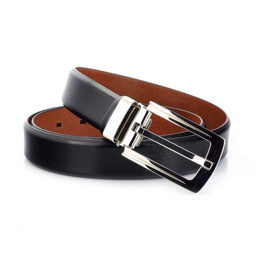 best mens dress belt with silver buckle 1 1 8 inch 2