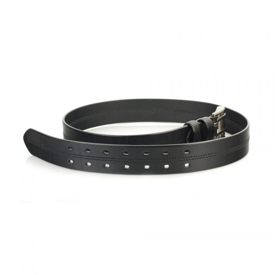 black Two Hole Belt for jeans double prong heavy duty 5