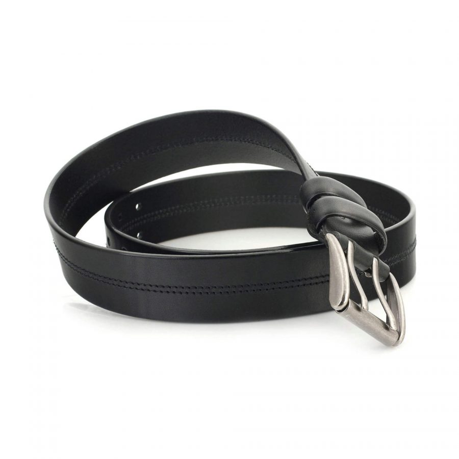 black Two Hole Belt for jeans double prong heavy duty 6
