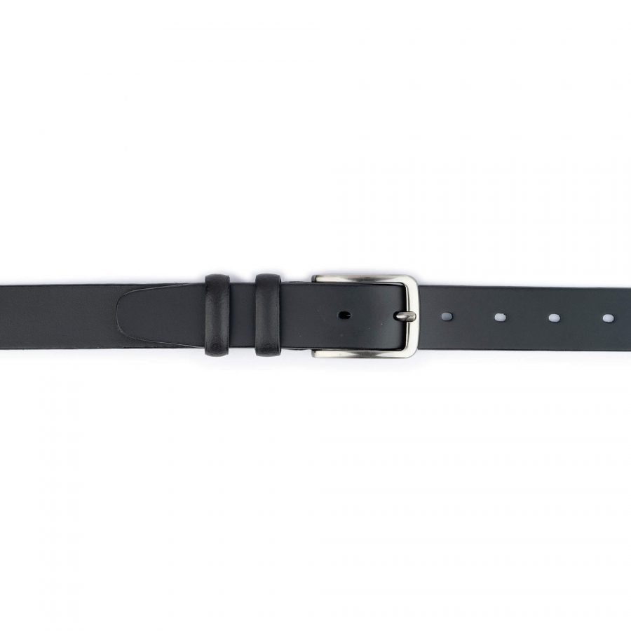 black leather mens belt with buckle 3 0 cm 3