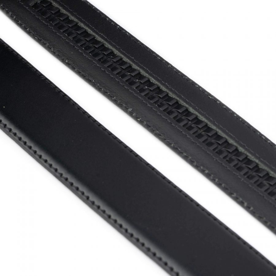 black mens belt with slide buckle real leather 3 5 cm 8