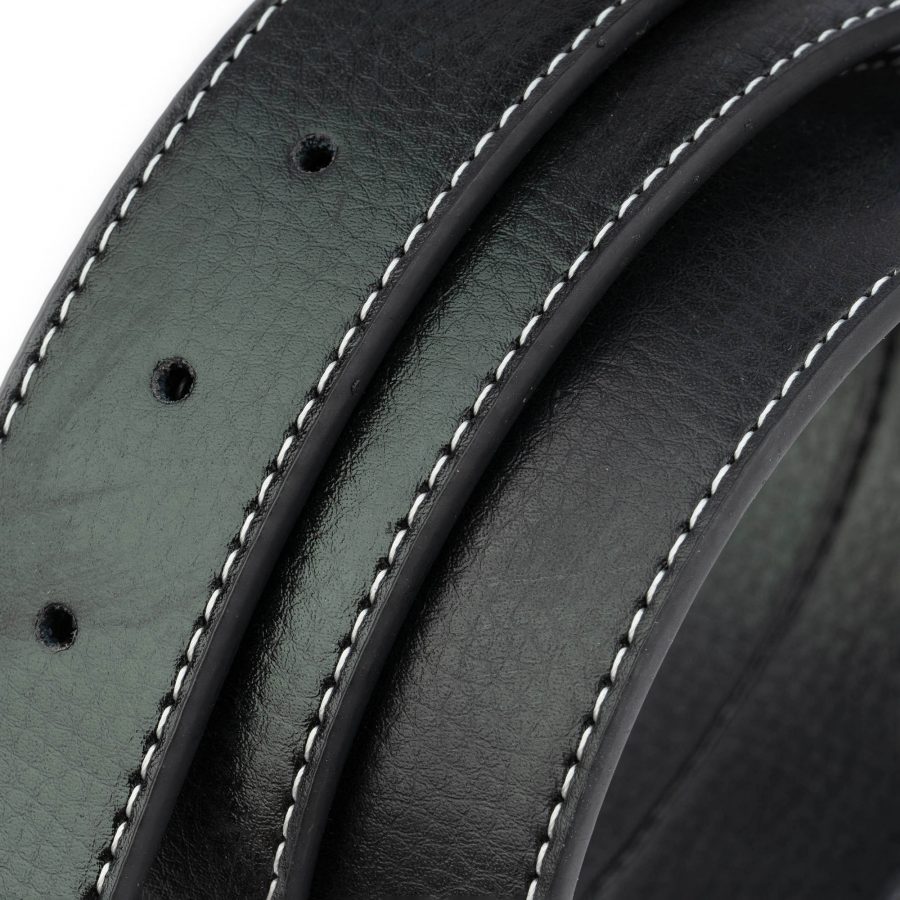 black vegan belt strap for buckles reversible 35 mm 4