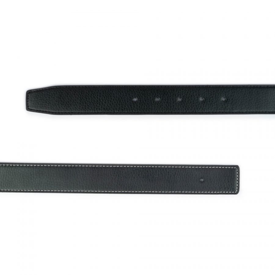 black vegan leather belt strap for buckle reversible 35 mm 2