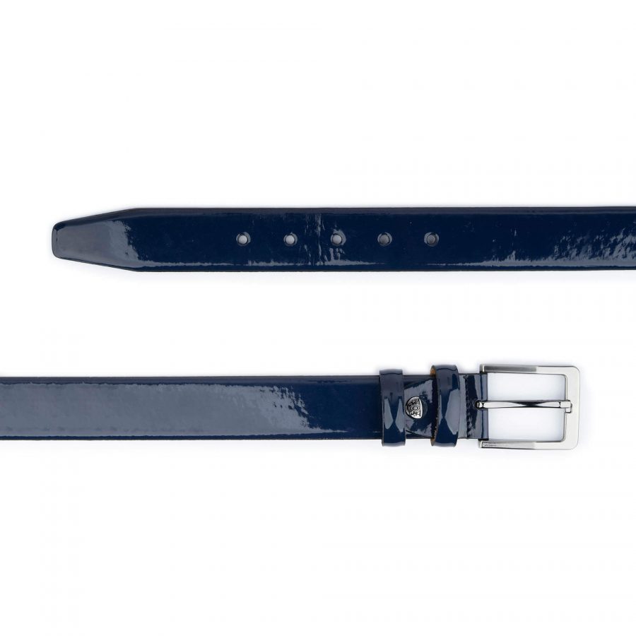blue patent leather belt for men genuine leather 2