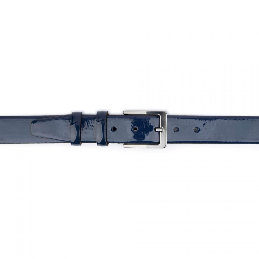 blue patent leather belt for men genuine leather 3