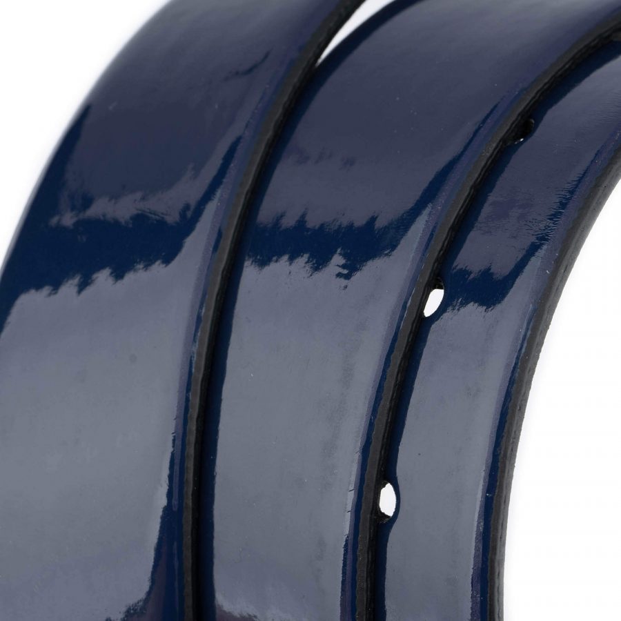 blue patent leather belt for men genuine leather 6