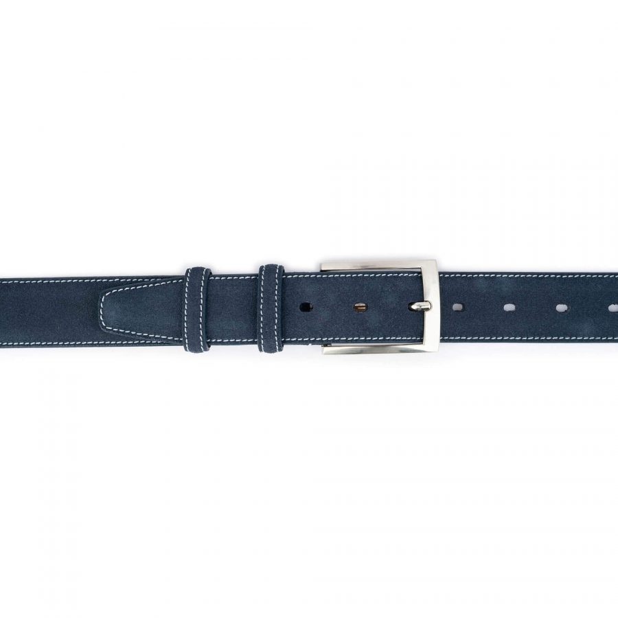 blue suede belt for jeans 3 5 cm real suede leather 3