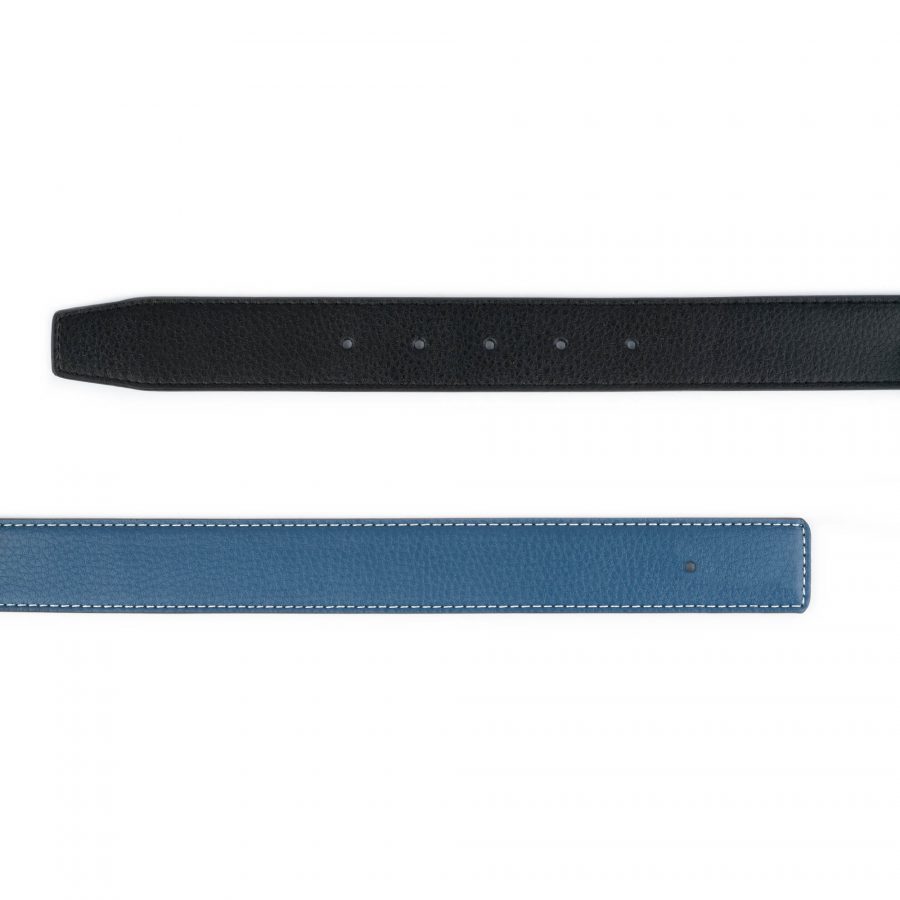 blue vegan leather belt strap for buckle reversible 35 mm 2