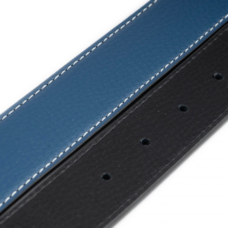 blue vegan leather belt strap for buckle reversible 35 mm 3