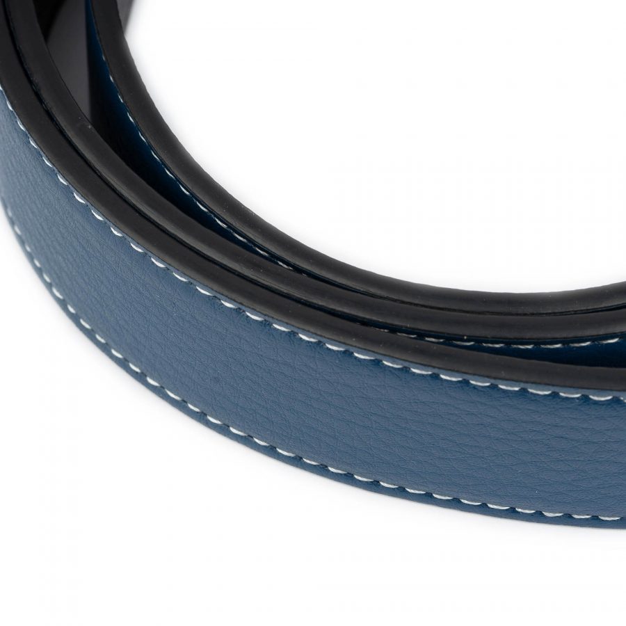 blue vegan leather belt strap for buckle reversible 35 mm 5