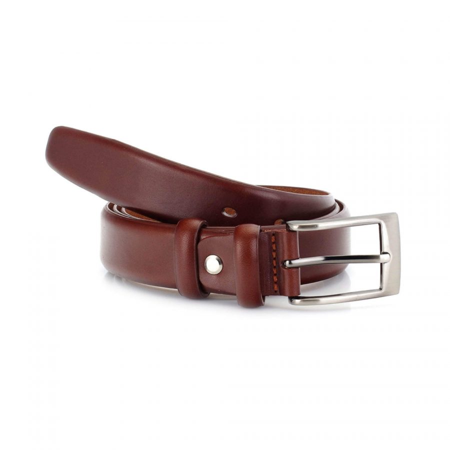 chestnut brown mens dress belt genuine leather 1 1 8 inch 2