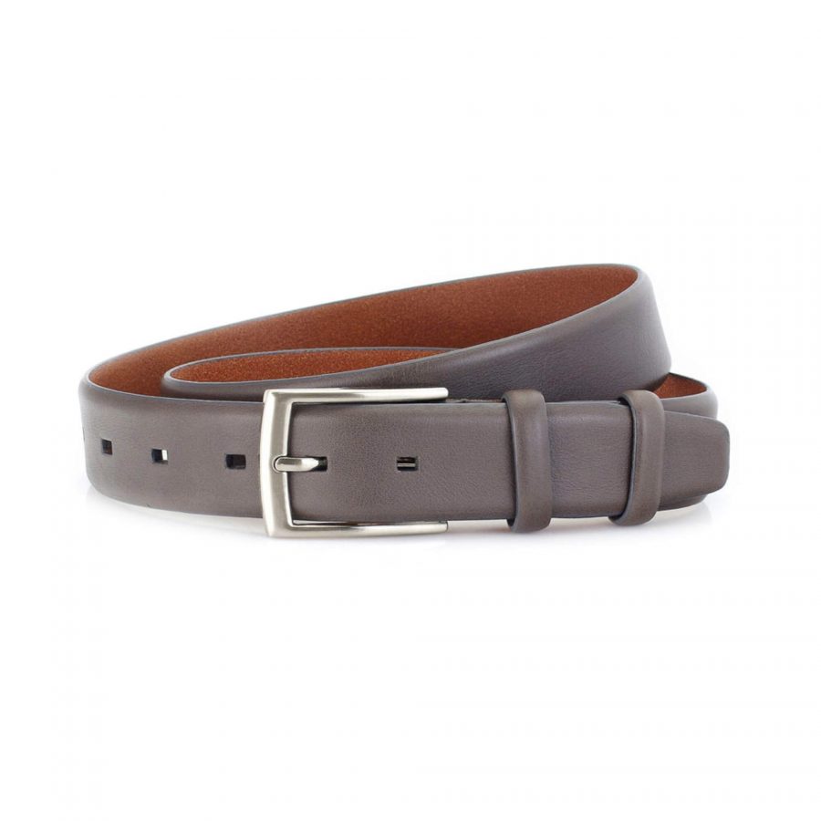 classic men s gray belt for suit genuine leather 1