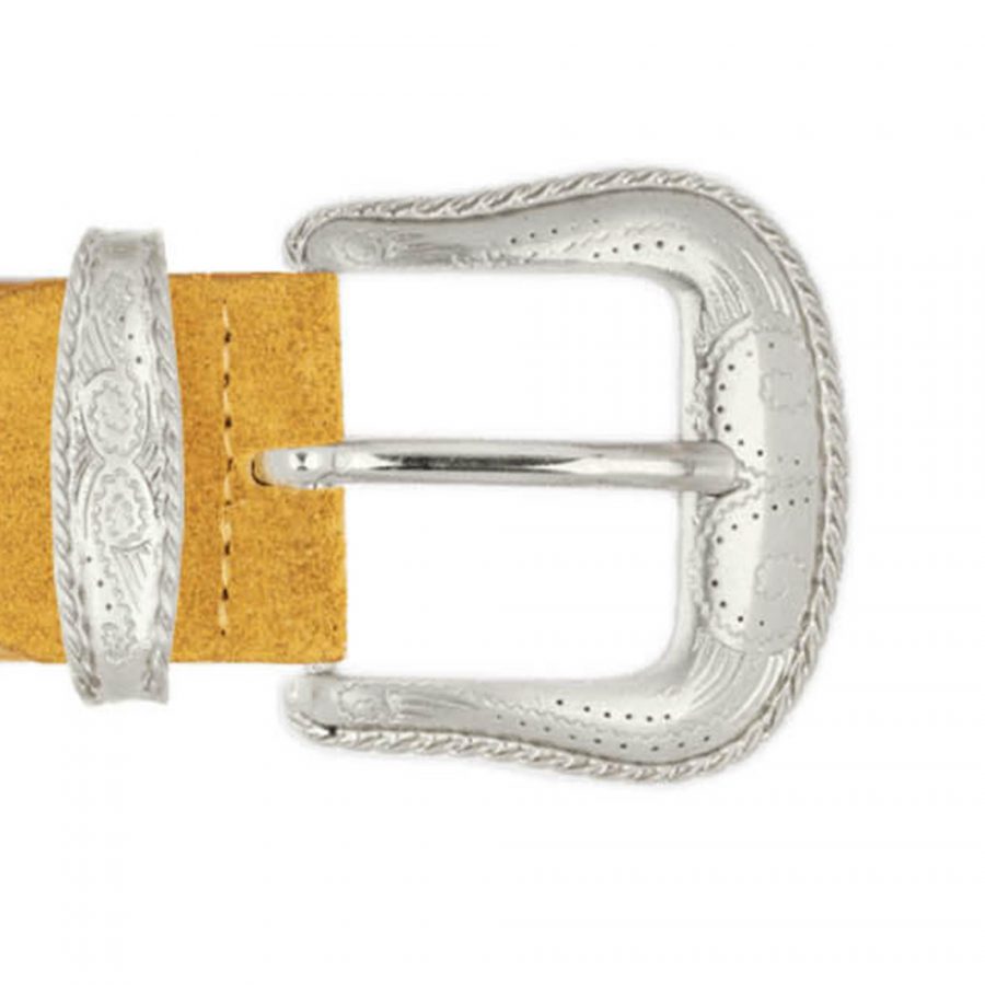cowboy belt with buckle mustard suede copy