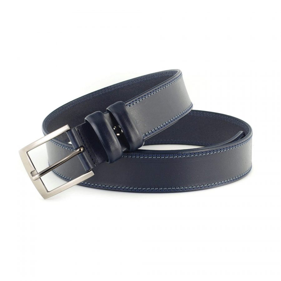 dark blue casual mens belt for jeans wide thick leather 5