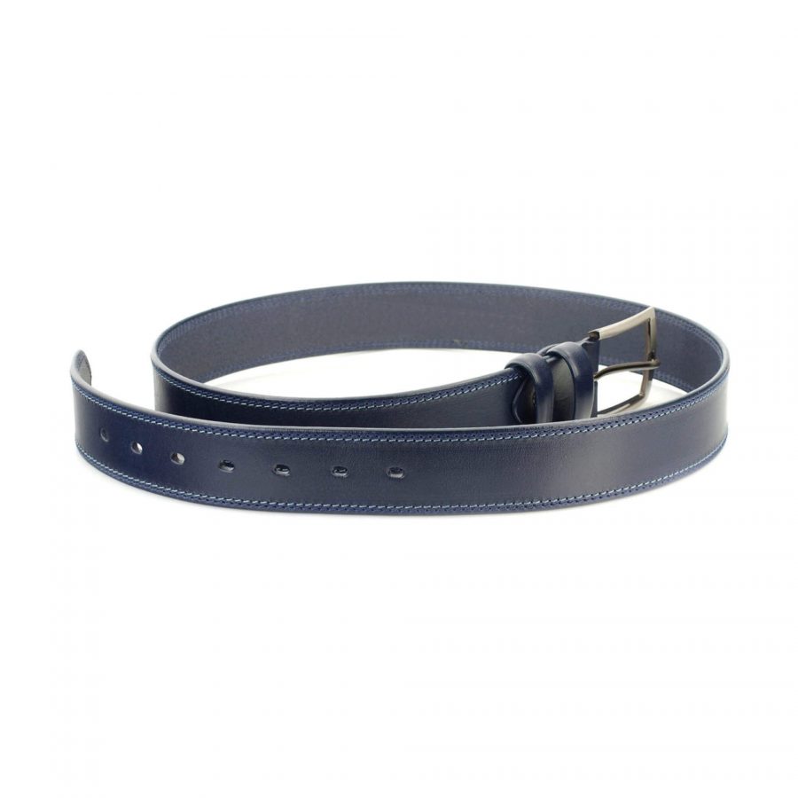 dark blue casual mens belt for jeans wide thick leather 6