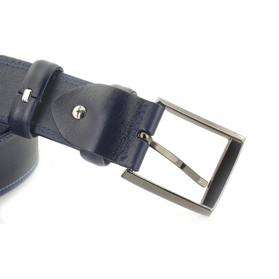 dark blue casual mens belt for jeans wide thick leather 7