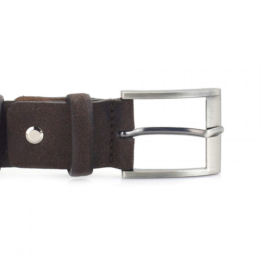 dark brown crazy horse leather belt for men 3 5 cm 3
