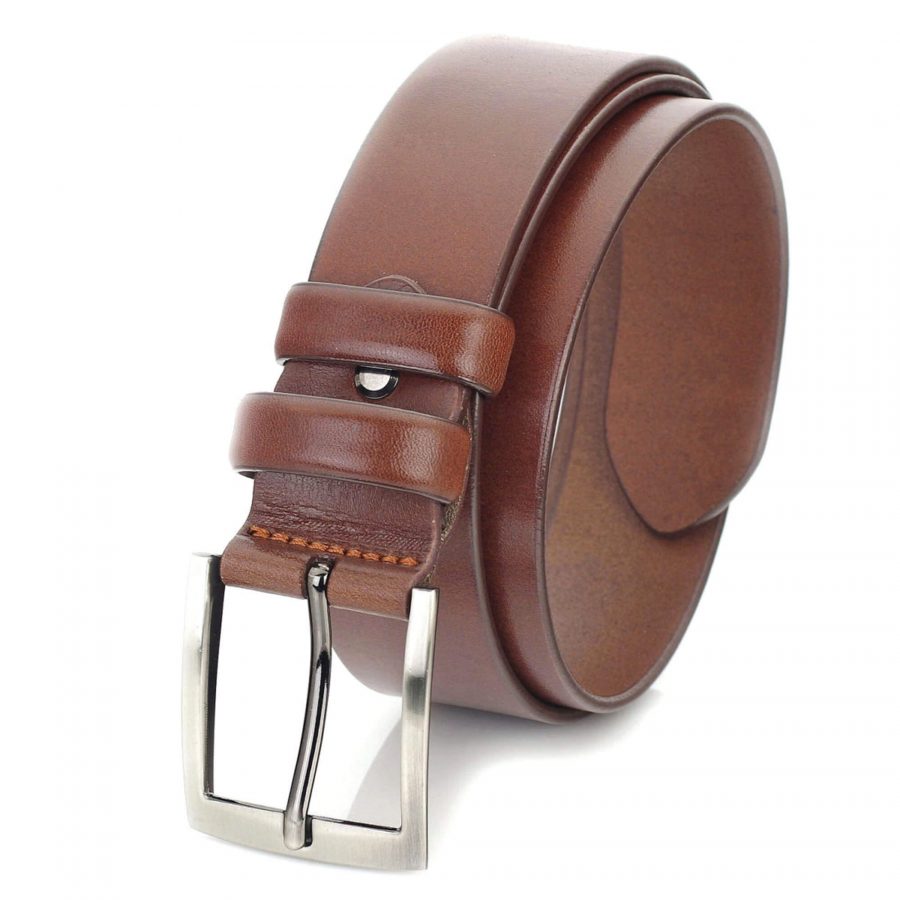 dark tan mens belt for jeans real leather 1 1 2 inch 2