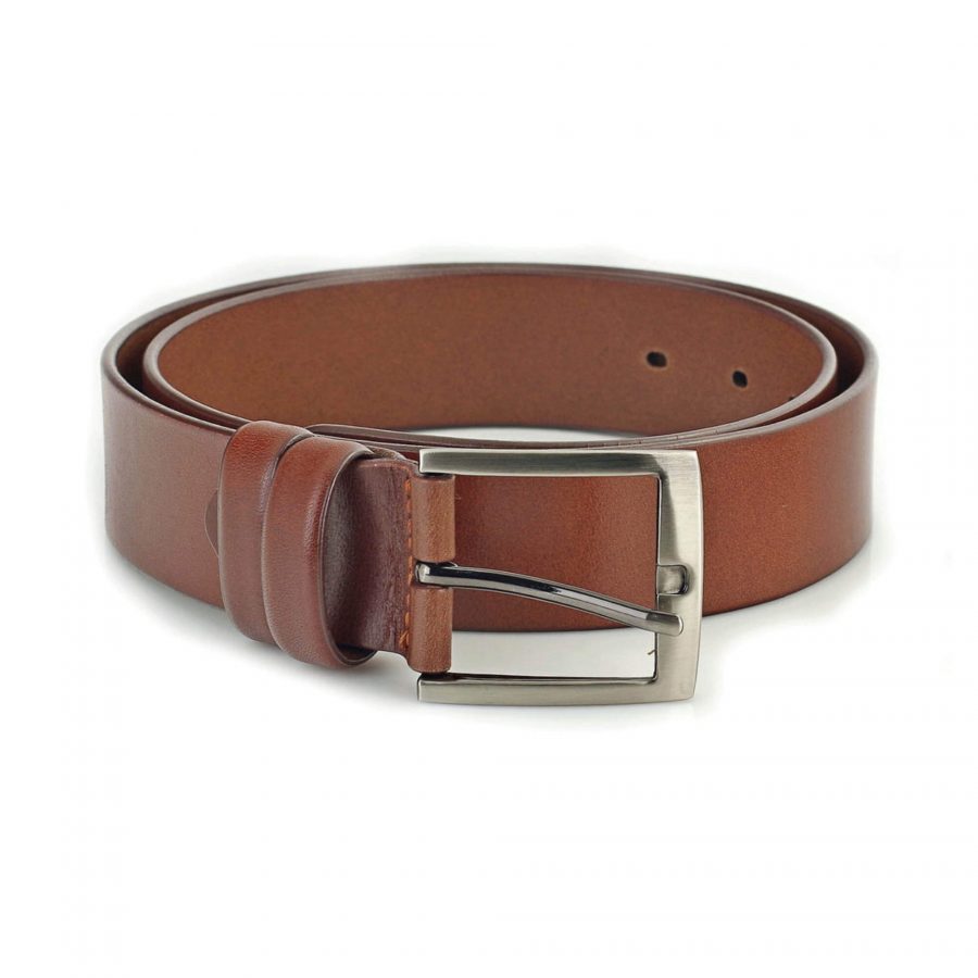 dark tan mens belt for jeans real leather 1 1 2 inch 4
