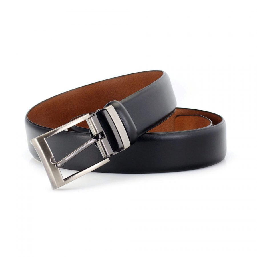 formal belt for men black feather edge leather 3 5 cm 2