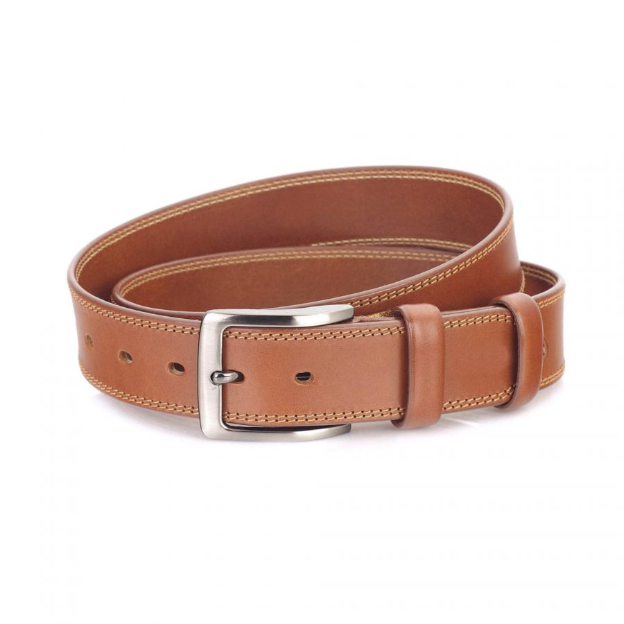 light tan belt for jeans mens real thick leather 4 0 cm 1
