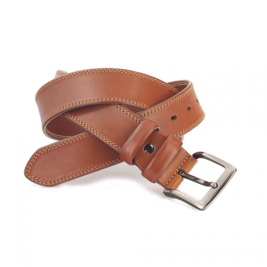 light tan belt for jeans mens real thick leather 4 0 cm 3